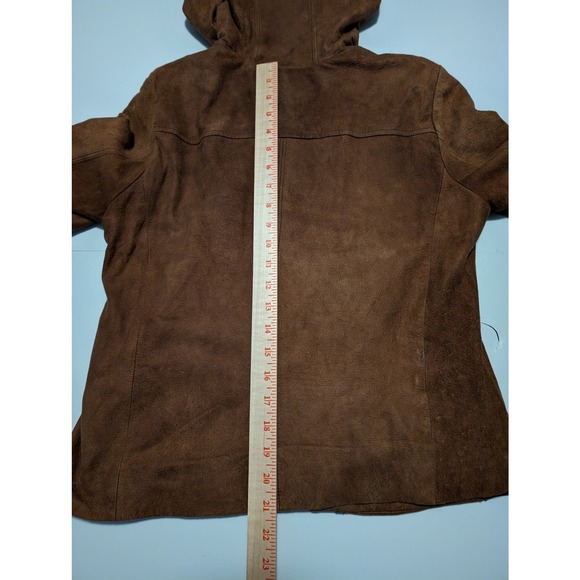 Lucky Brand Lucky Legend Womens Brown Suede Leather Jacket Size Medium Laced - Picture 14 of 16